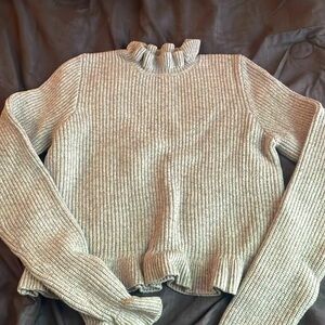 Ruffled crop-top sweater